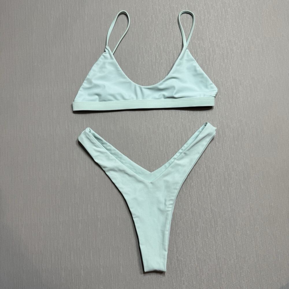 Kulani Kinis Mint Green Triangle Bikini Set